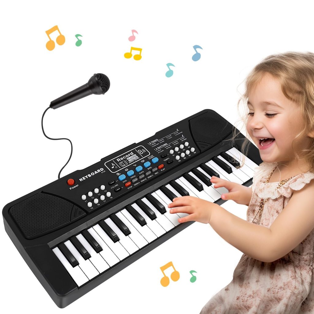 Instrument de piano numérique, petit MQ6186 Prise pour écouteurs numériques Piano électrique à écran 61 touches avec microphone pour performance